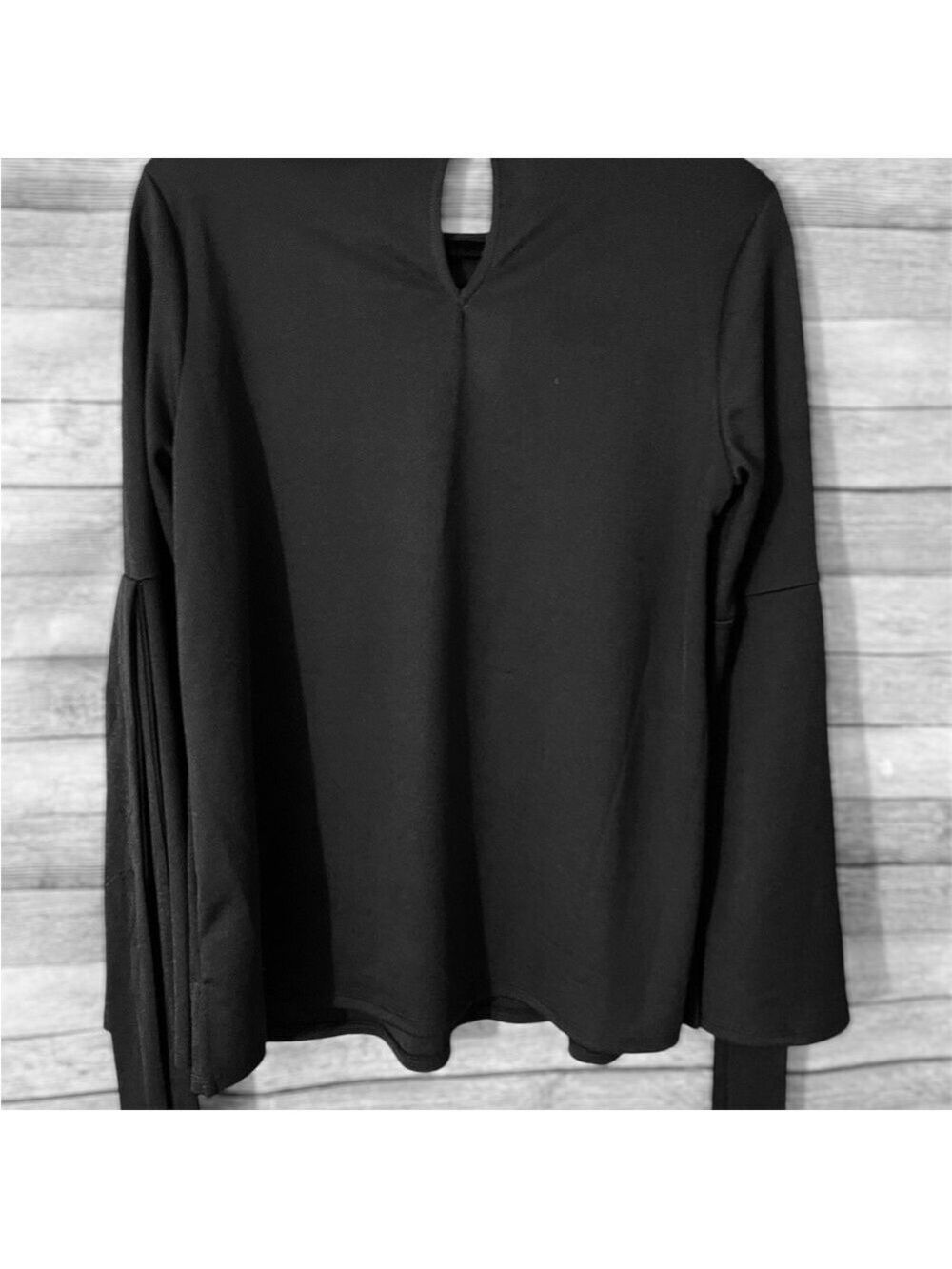 Gibson Women’s Black Blouse Bell Sleeves Round Neck Shirt Top Size: Small - Picture 7 of 9